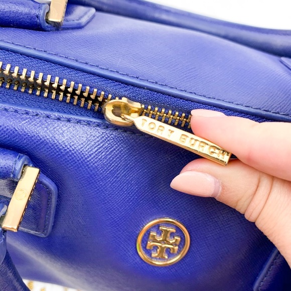 Tory Burch Blue Robinson Satchel Crossbody Bag - Picture 6 of 8